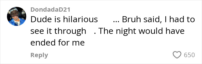 Comment on social media post showing a person reacting humorously while discussing the BBL smell issue and patient struggles.