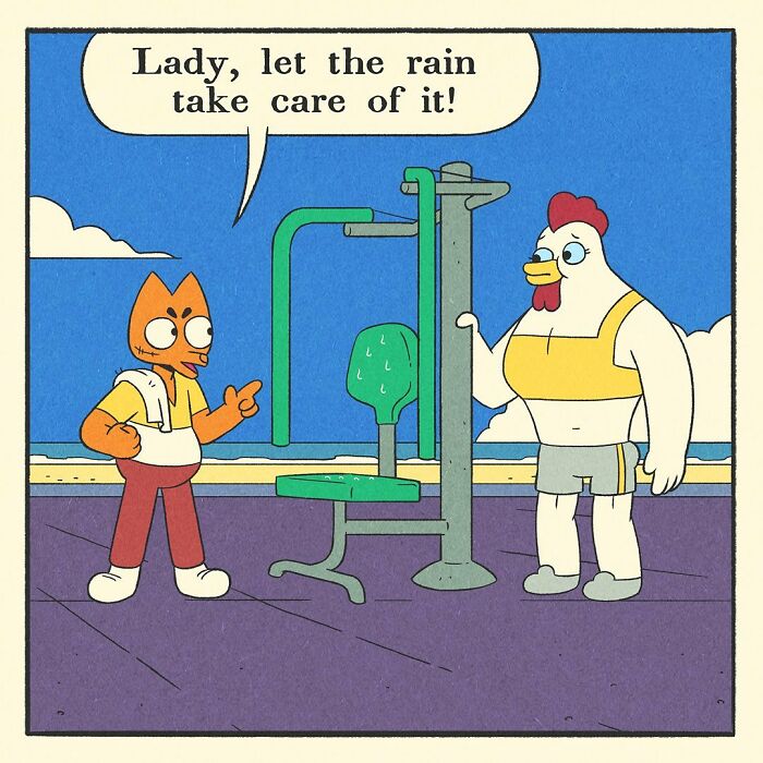 Comic title card for a bodybuilding duck featuring muscles McQuack, highlighting a character with a surprisingly soft heart.