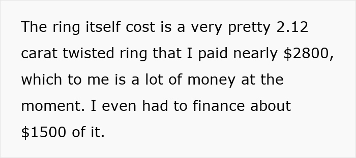 Close-up of a 2.12 carat twisted engagement ring with a small design, highlighting the cost and financing details. Close-up of a 2.12 carat twisted engagement ring with a small design, highlighting the cost and financing details.