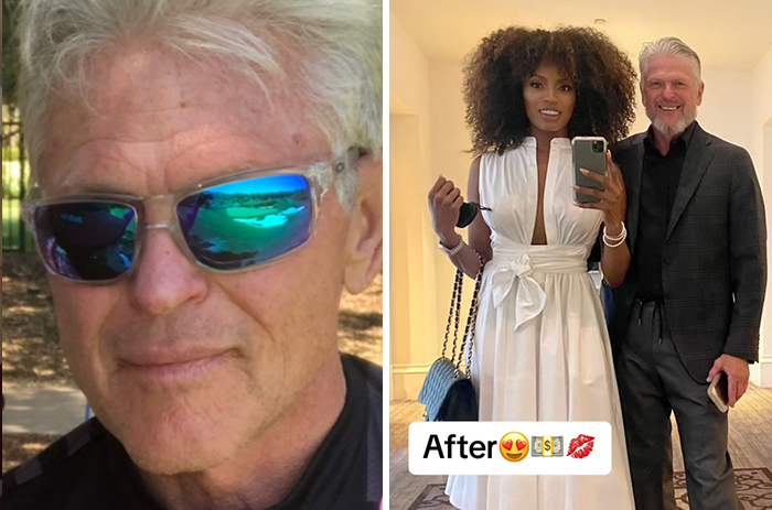 Before and after photos of men who married a Black woman, showing personal transformation and happy couples.