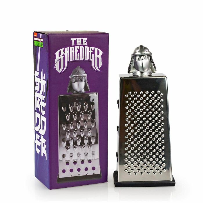 The Shredder grater kitchen tool with packaging, a nostalgic collectible from growing up in the ’90s.