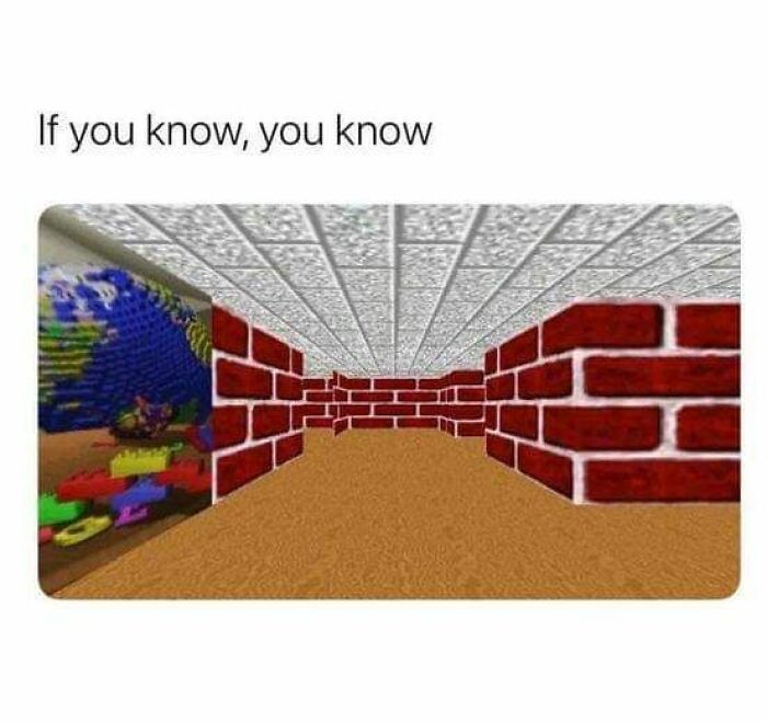 90s nostalgia meme showing a classic computer brick maze game with text If you know you know capturing growing up moments.