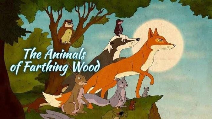Animated animals from Farthing Wood with a fox, badger, owl, and others capturing '90s nostalgic posts magic.