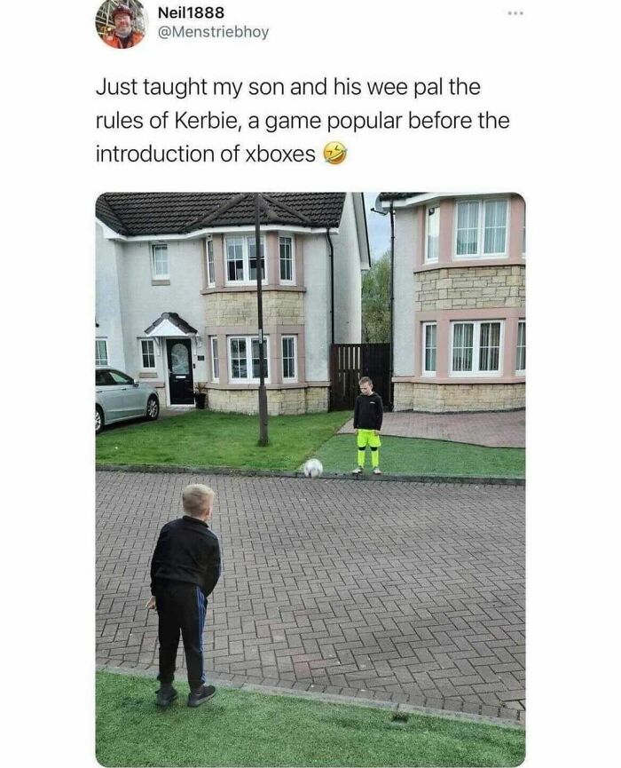 Two boys playing a street game popular before Xboxes, capturing nostalgic moments of growing up in the ’90s.