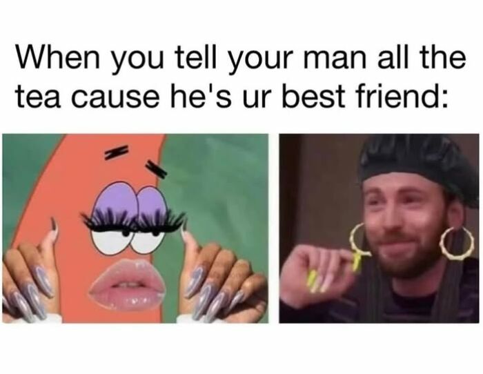 Meme showing a funny reaction of a man and a cartoon character, highlighting Hispanic humor and culture.