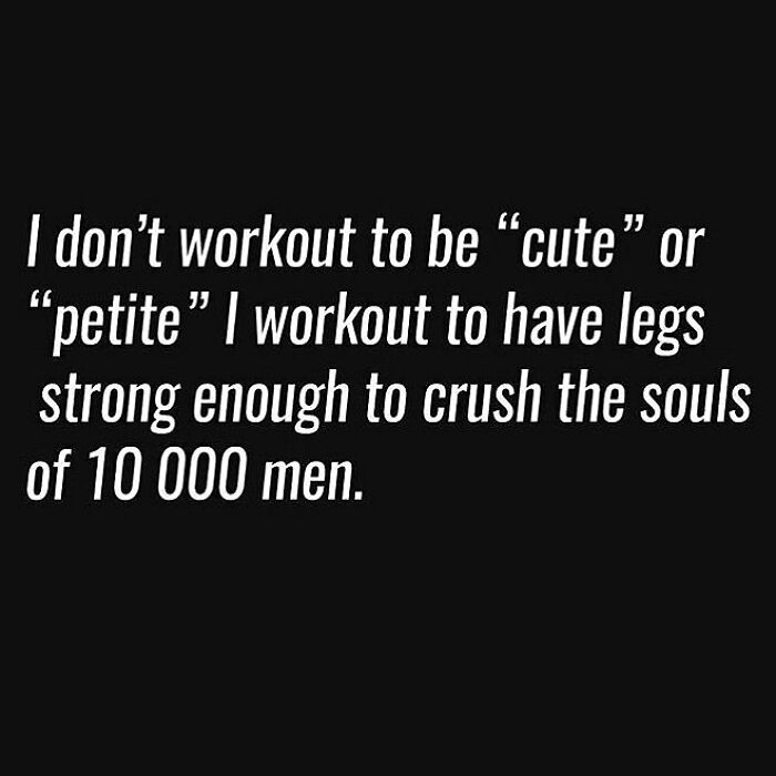 Workout meme text stating strength goals over appearance, fitting for gym humor and fitness audience sharing hilarious memes.