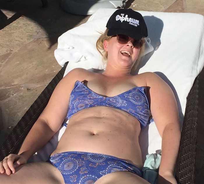 Amy Schumer flaunts thinnest-ever figure in blue bikini while relaxing outdoors after new weight loss jab. Amy Schumer flaunts thinnest-ever figure in blue bikini while relaxing outdoors after new weight loss jab.