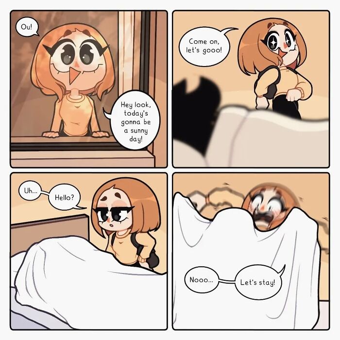 Comic series panels showing a character expressing emotions about a long-distance relationship with playful and caring moments.