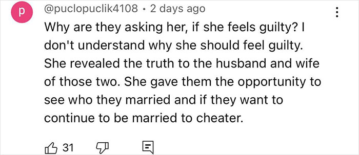 Comment discussing a woman who recorded CEO cheating on Coldplay kiss cam and revealed how the viral incident unfolded.
