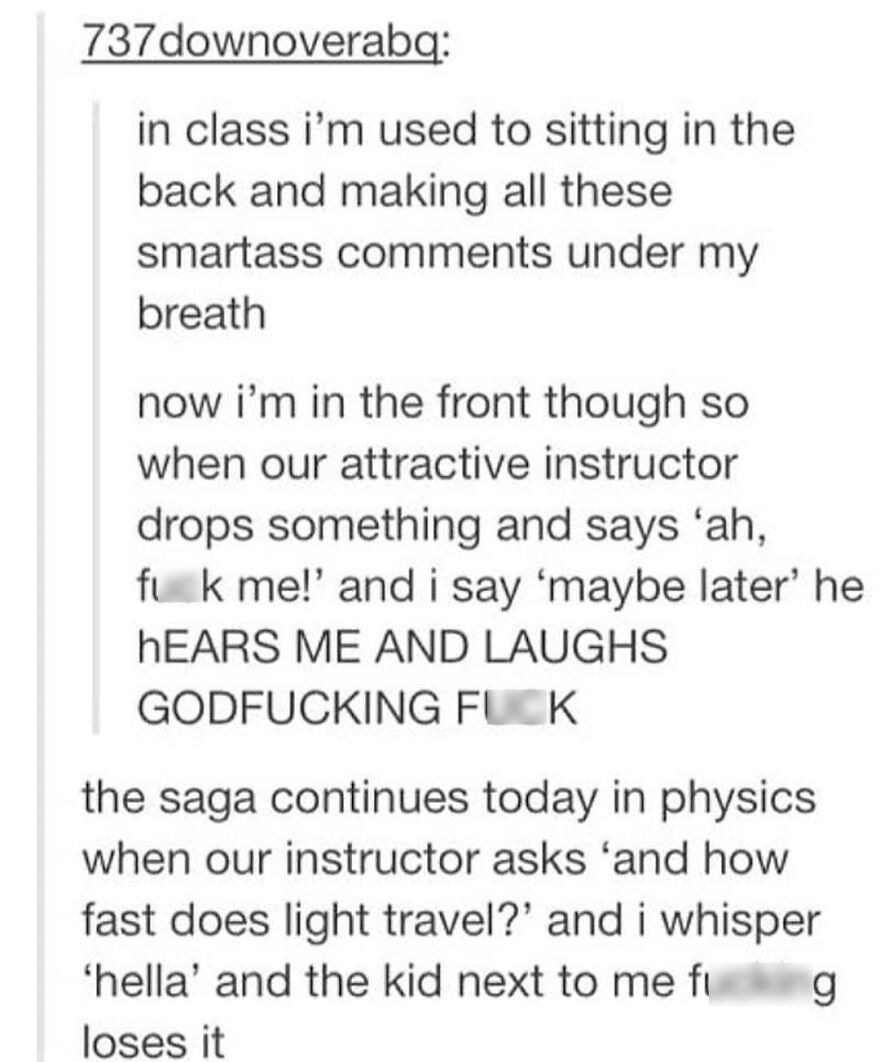 Text conversation showing a student sharing funny, true classroom moments in a story from totally true stories that happened.