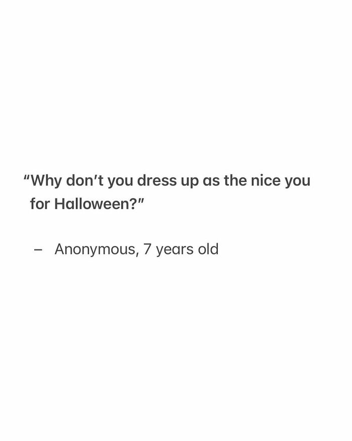 Child's Halloween quote displayed on a white background, showcasing a funny and cute kid's quote from snack time.