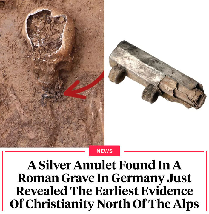 Silver amulet discovered in a Roman grave in Germany reveals surprising early Christianity evidence north of the Alps.