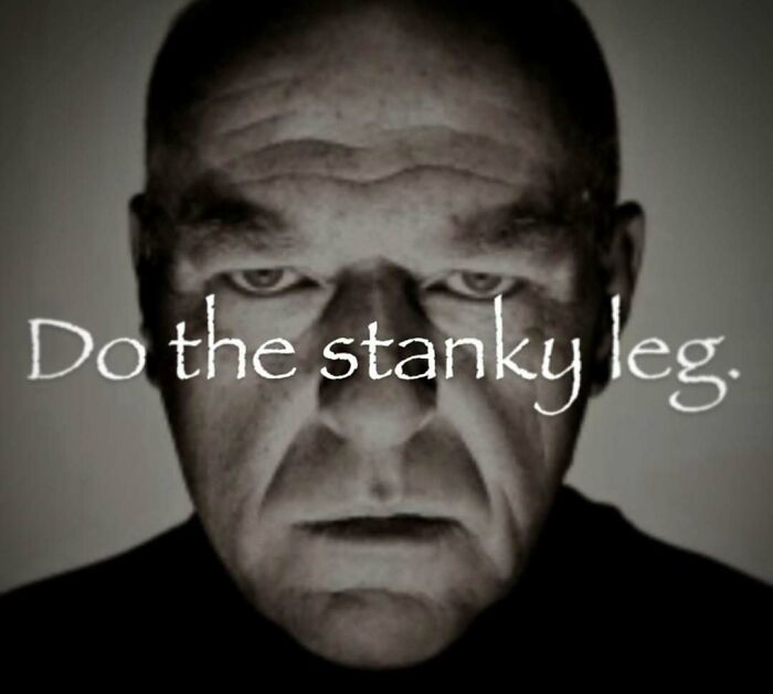 Close-up of a serious man with text overlaying his face, illustrating a nerdy and weird meme style for internet humor.