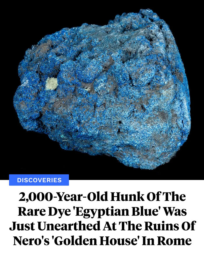 Rare Egyptian Blue dye pigment unearthed at ancient Roman ruins, showcasing a 2,000-year-old archaeological discovery.