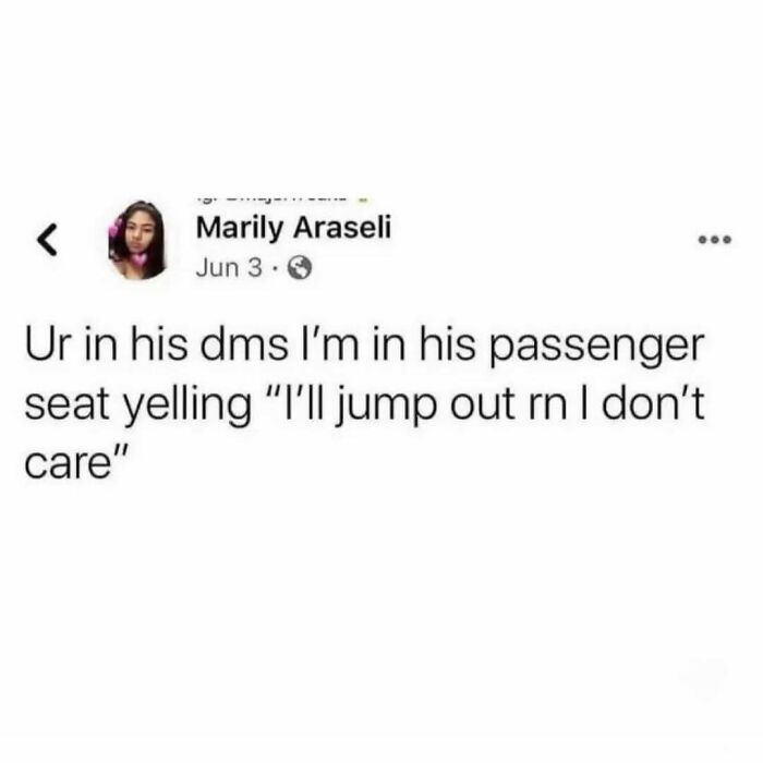 Social media meme about relationship drama, relatable to anyone around 30 in humorous text post format.