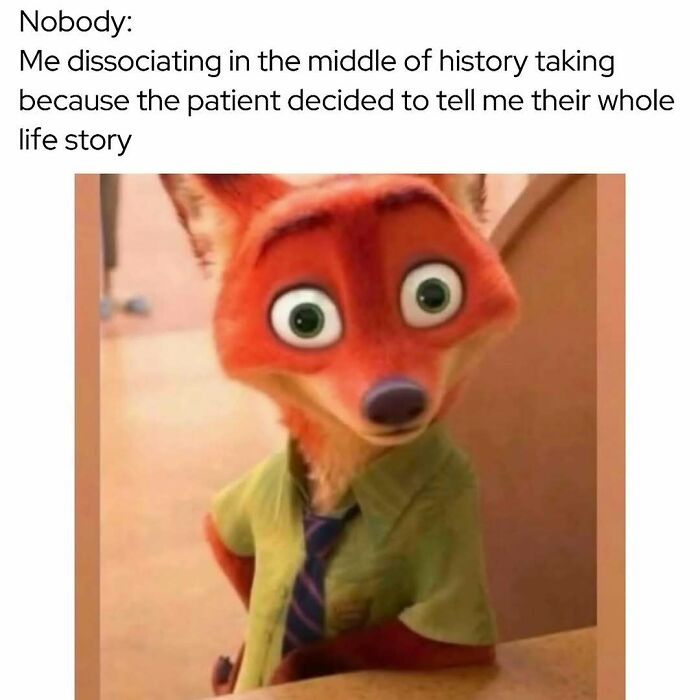 Meme showing a cartoon fox looking overwhelmed, humorously capturing medical memes about healthcare stress and expenses.
