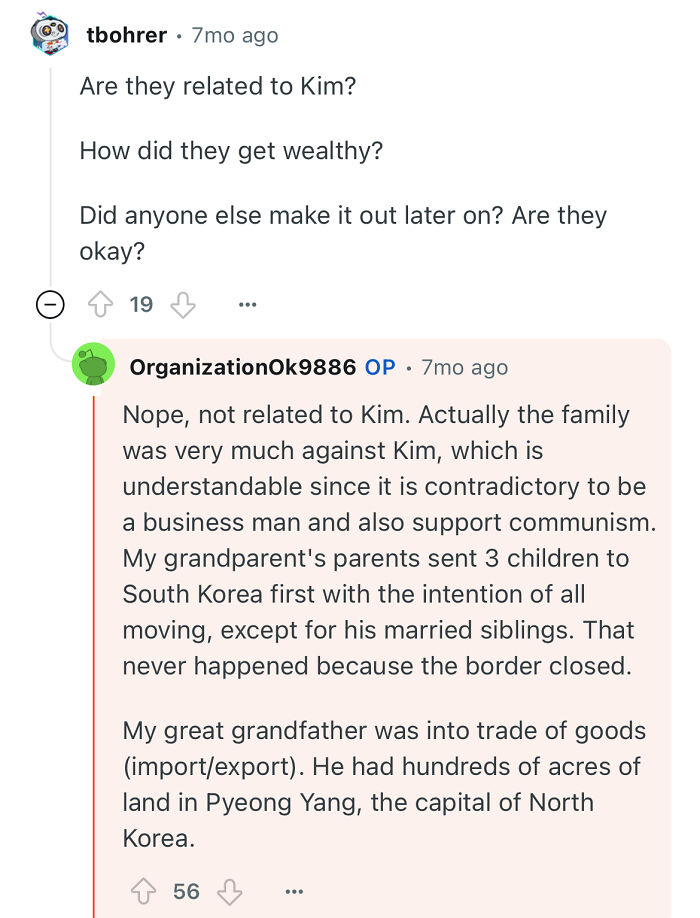 Reddit user shares story of a grandfather who escaped North Korea and his family’s life before and after.