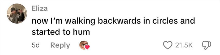 User sharing a weird habit of walking backwards in circles and humming, related to improving mental and physical health.