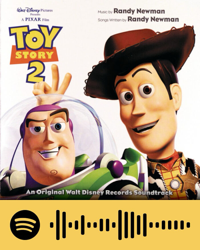 Toy Story 2 soundtrack cover featuring Woody and Buzz Lightyear, linked to songs that hurt so good for listeners.