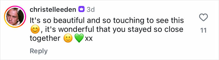 Fan comment expressing joy and emotion over Harry Potter stars' surprise reunion shared on social media platform.