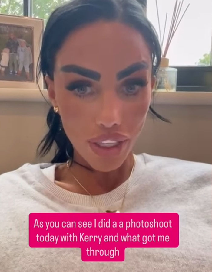 Katie Price speaking on camera, sharing her experience with painful bum filler side effects after treatment. - 3