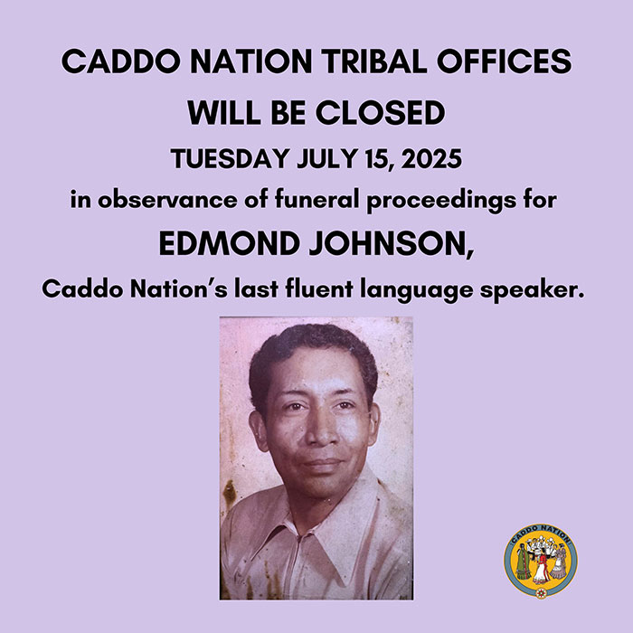 Memorial notice for Edmond Johnson, the Caddo Nation’s last fluent speaker, highlighting native language extinction risks. - 5
