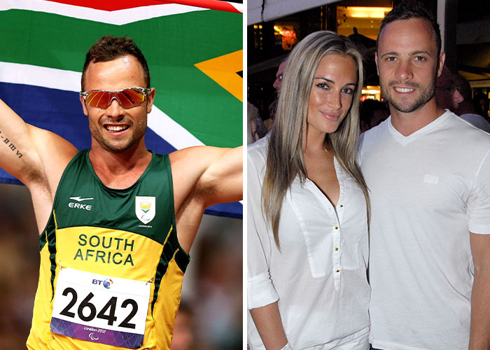 Athlete celebrating with South Africa flag and a couple posing together, highlighting stars who went from beloved to hated.