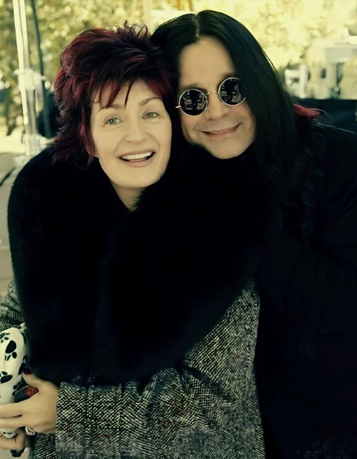Sharon Osbourne and Ozzy Osbourne smiling together, capturing a heartfelt moment before his passing. - 6