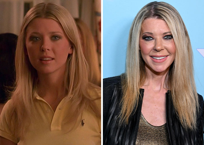 Side-by-side images of a ’90s star showing her then and now, highlighting iconic ’90s stars nearly unrecognizable today.