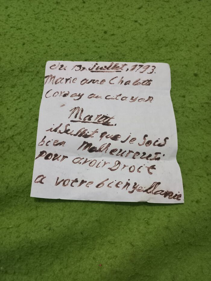 Young Brazilian Manages To Make A Replica Of The Lost Letter From The Painting "The Death Of Marat"