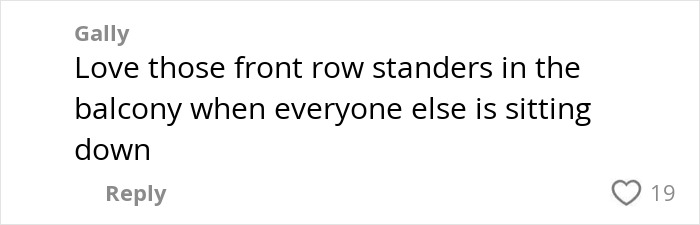 Comment about front row standers in a balcony during event, highlighting unique behavior of viral Coldplay couple before Chris Martin incident. Comment about front row standers in a balcony during event, highlighting unique behavior of viral Coldplay couple before Chris Martin incident.