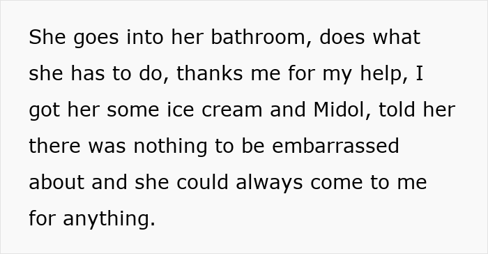 Text about a mom supporting her 12-year-old daughter during menstruation celebration with care and reassurance. - 5