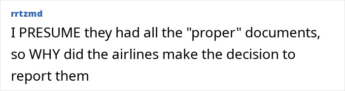 Comment text discussing airline crew decision to report suspected trafficking involving foster dad and Latina daughters.