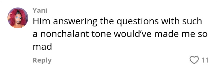 Social media comment expressing frustration over someone&rsquo;s nonchalant attitude in a casual online discussion.