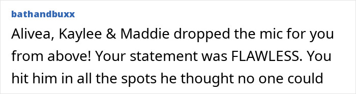 Comment on social media praising Kaylee Goncalves’ sister for her statement before Bryan Kohberger in court. - 22