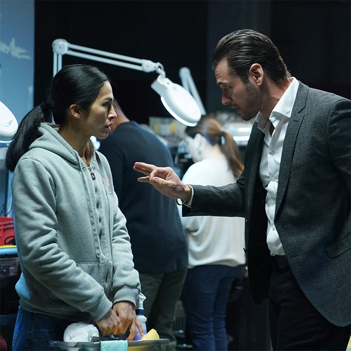Male and female actors including Adan Canto in a dramatic scene showcasing Adan Canto’s most iconic TV roles on set.