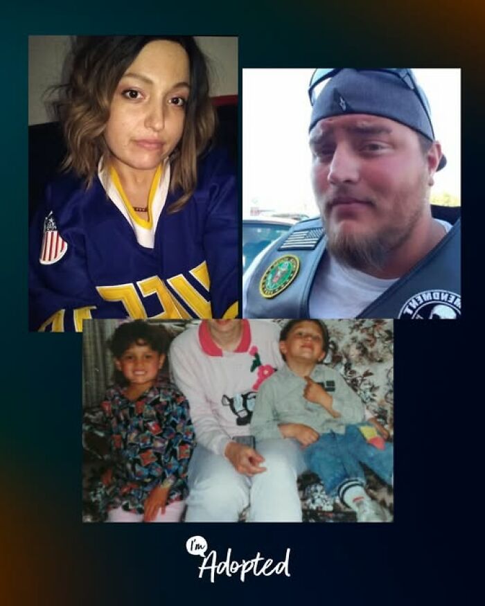 Collage of people sharing their adoption stories, with a mix of childhood and recent photos highlighting adoption journeys.