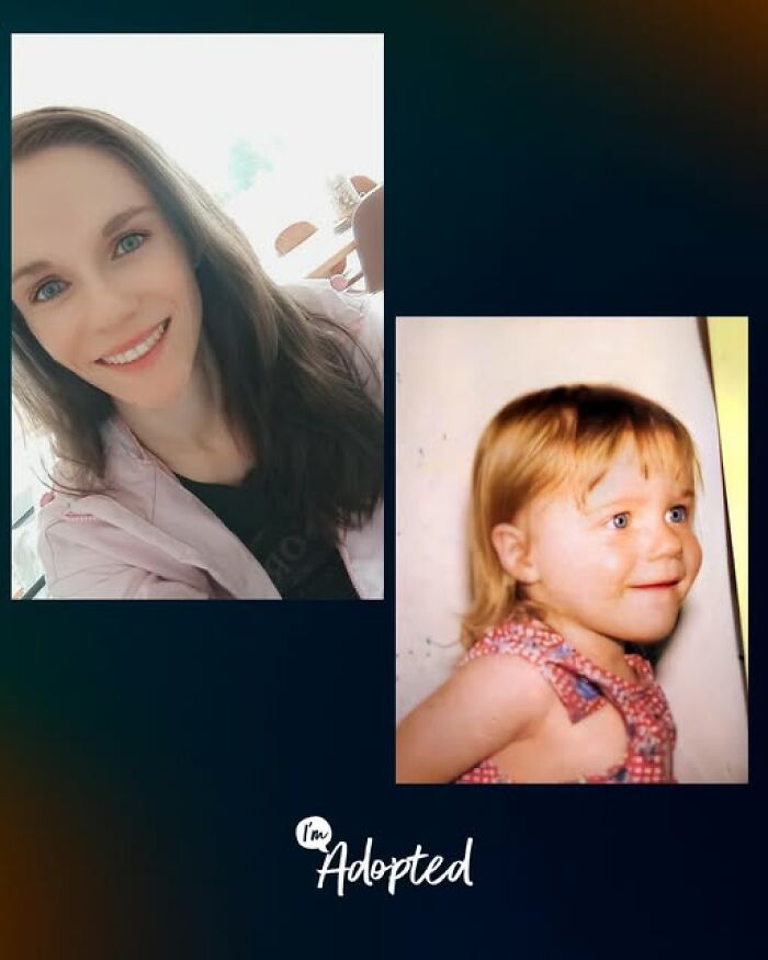 Side by side photos of a woman and a toddler illustrating wholesome and amazing adoption stories.