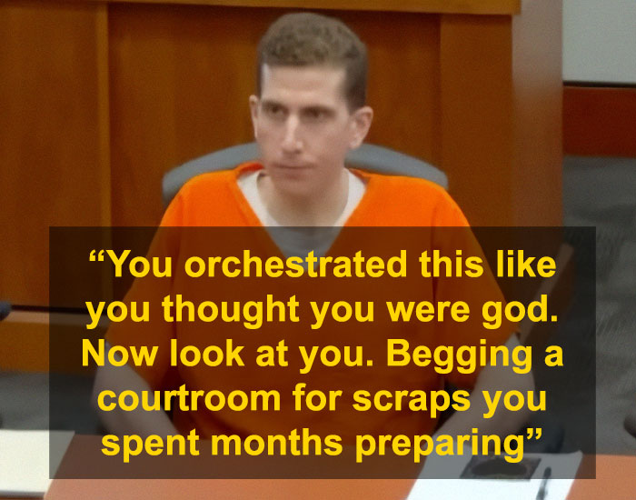 Bryan Kohberger in an orange prison jumpsuit during trial, involved in Idaho Massacre victim Kaylee Goncalves case. - 7