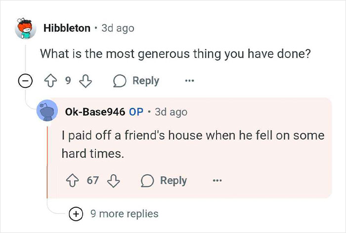 Screenshot of an online discussion about generosity showing wealthy heirs sharing experiences of family pressure and privilege.