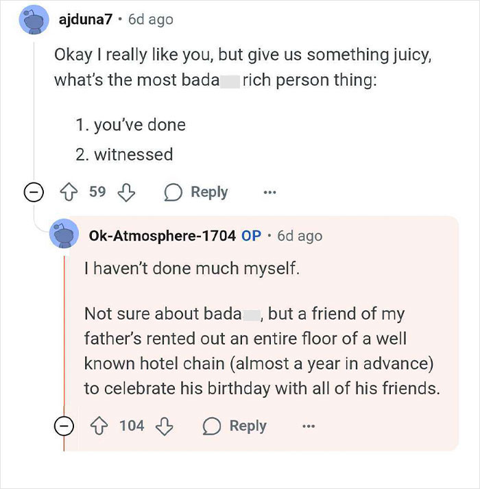 Wealthy heirs discussing family pressure and privilege while sharing experiences of life at the top in a social media exchange.
