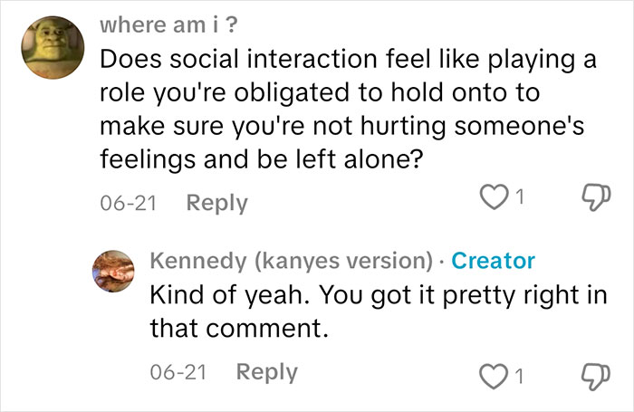 Commenter asking about social interaction feelings and sociopath answering about emotional experience.