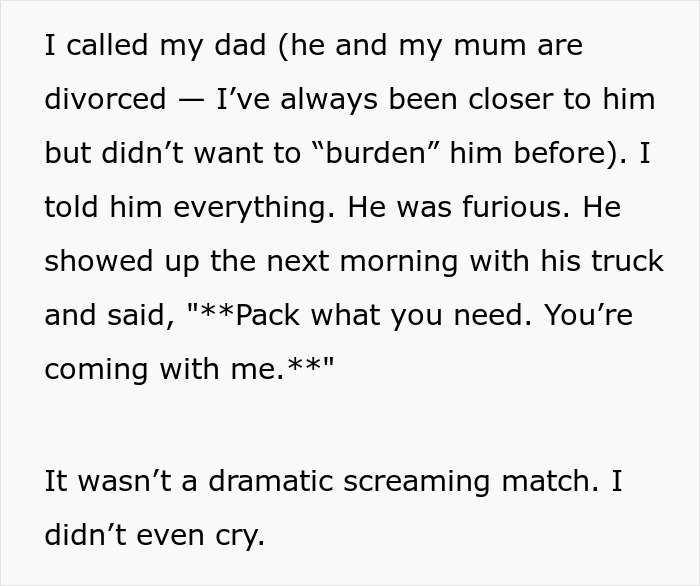 Text excerpt sharing a girl surviving cancer and accepting a prosthetic leg while dealing with an unfair brother.