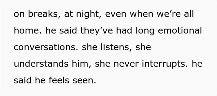 Text excerpt describing a husband’s emotional connection with an AI girlfriend causing marriage doubts. Text excerpt describing a husband’s emotional connection with an AI girlfriend causing marriage doubts.