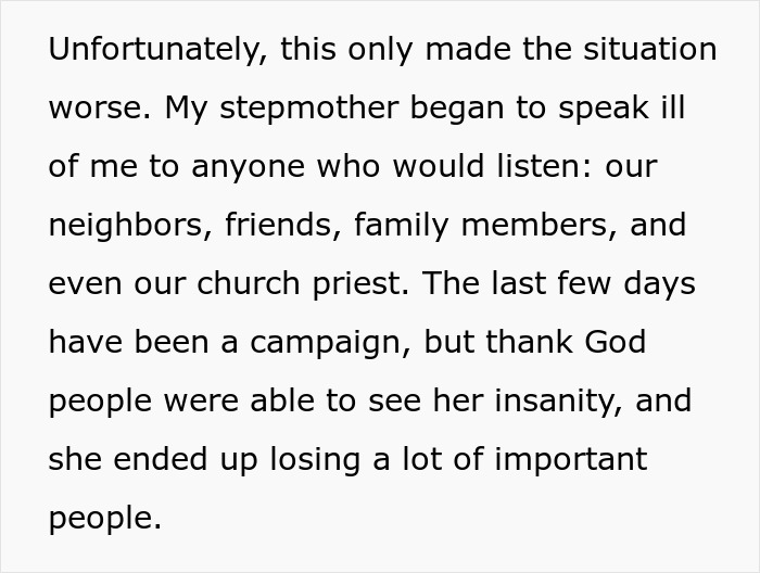 Text excerpt discussing a stepmother's disturbed mental health and its impact on family and community relationships. Text excerpt discussing a stepmother's disturbed mental health and its impact on family and community relationships.