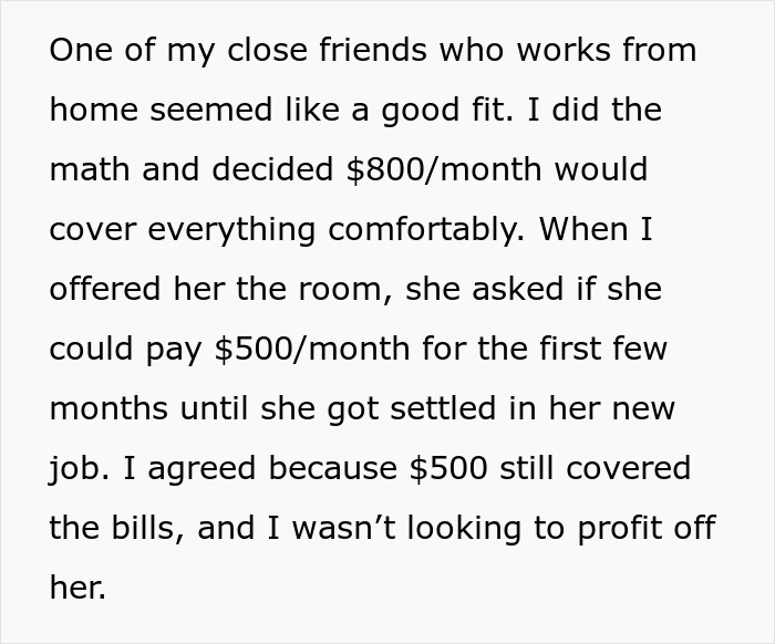 Text showing a woman&rsquo;s story about finding contractors quoting jobs for her home and discovering a roommate&rsquo;s remodel plot.