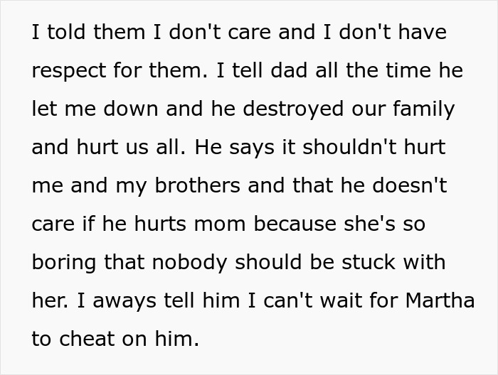 Text excerpt about a dad being told it's his fault his kids reject him and want nothing to do with stepmom. - 7