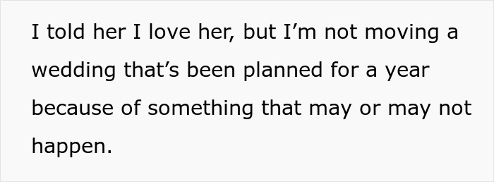 Woman Is Called "Disrespectful" And "Rigid" For Not Moving Her Wedding Date For Hypothetical Baby