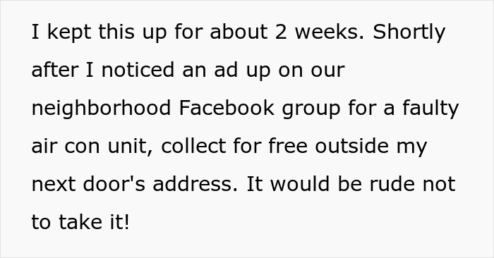 Text excerpt about a man using a faulty smart air con unit to get revenge on his late-night neighbor. - 10