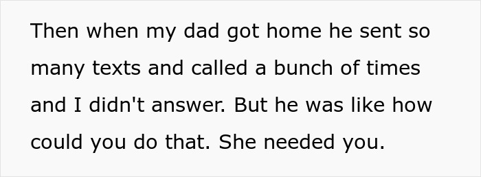 Text excerpt about teen refusing to babysit in emergency, leaving 5-year-old alone for hours despite repeated calls. - 9